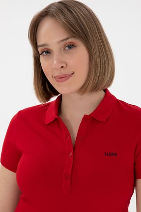 پولوشرت قرمز زنانه پنبه ای U.S. Polo Assn. - کد 923005669