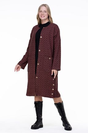 کت نارنجی زنانه اورسایز Eliş Şile Bezi - کد 65066557