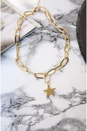 گردنبند استیل ( فولاد ) طلائی زنانه استیل (فولاد) shop - کد 923007871