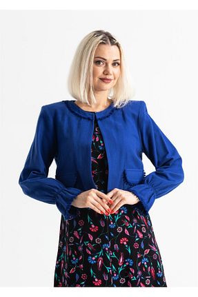 کت سرمه ای زنانه رگولار Eliş Şile Bezi - کد 182656404