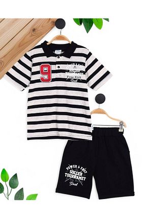 ست بالاتنه و پائین تنه مشکی بچه گانه بافتنی voyyo kids baby - کد 923707269