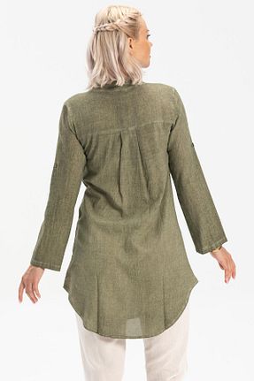 تونیک حجاب خاکی زنانه %100 پنبه Eliş Şile Bezi - کد 92947990
