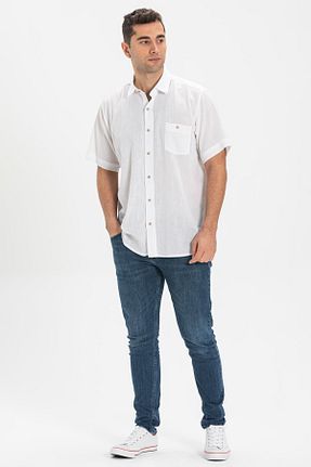 پیراهن سفید مردانه رگولار Eliş Şile Bezi - کد 118257981