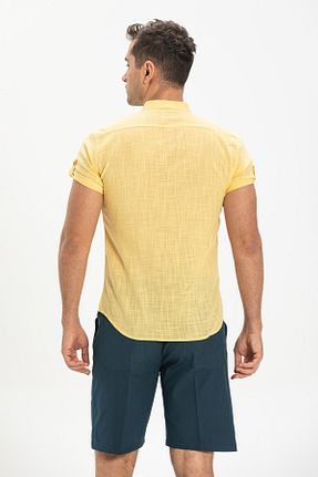 پیراهن زرد مردانه رگولار Eliş Şile Bezi - کد 92967898