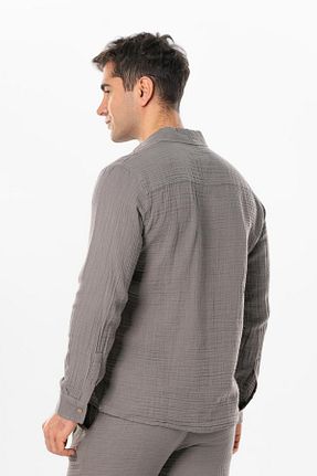 پیراهن طوسی مردانه رگولار Eliş Şile Bezi - کد 815119799