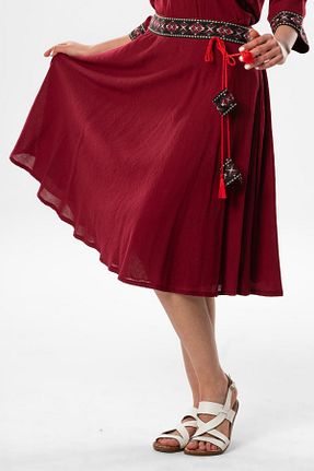 دامن زرشکی زنانه پنبه ای Eliş Şile Bezi - کد 815562253