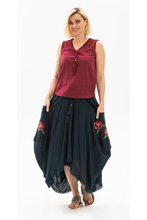 دامن آبی زنانه پنبه ای Eliş Şile Bezi - کد 92955014