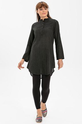 تونیک حجاب طوسی زنانه %100 پنبه Eliş Şile Bezi - کد 92947852