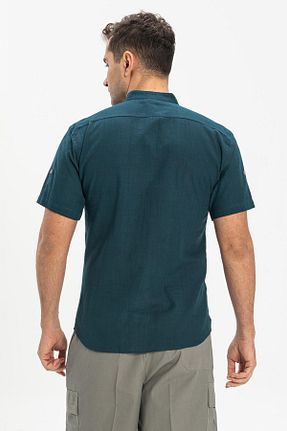 پیراهن آبی مردانه رگولار Eliş Şile Bezi - کد 92977572
