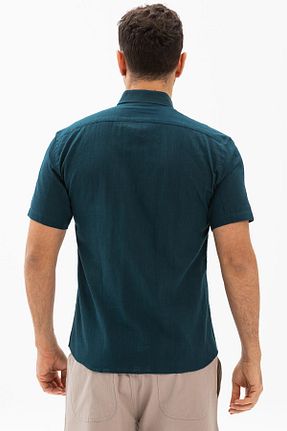 پیراهن آبی مردانه رگولار Eliş Şile Bezi - کد 92968709