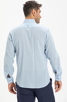 پیراهن آبی مردانه اسلیم فیت Eliş Şile Bezi - کد 92980915
