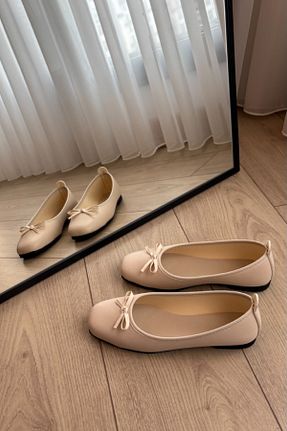 بابت بژ زنانه پارچه ای Ayakkabı Podyumum - کد 925758353