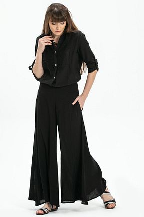 شلوار مشکی زنانه پنبه ای Eliş Şile Bezi - کد 246780224