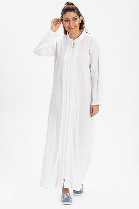 کلاه و ابایا سفید زنانه پنبه ای Eliş Şile Bezi - کد 93091857