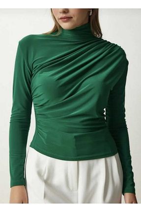 بلوز فیروزه ای زنانه ساده sönmezgiyim - کد 923219422