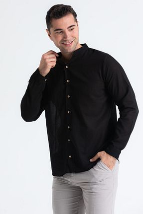 پیراهن مشکی مردانه رگولار Eliş Şile Bezi - کد 683459555