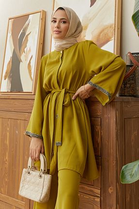 ست بالاتنه و پائین تنه حجاب سبز زنانه رگولار VAVİNOR - کد 357945478