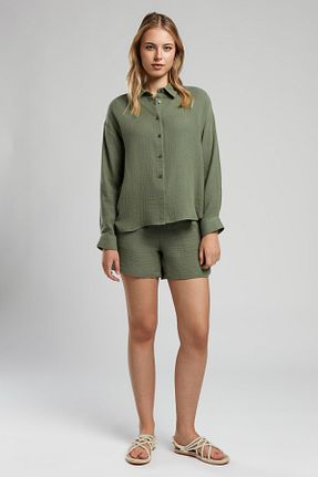 شلوارک و برمودا خاکی زنانه بافتنی Lee Cooper - کد 923087326