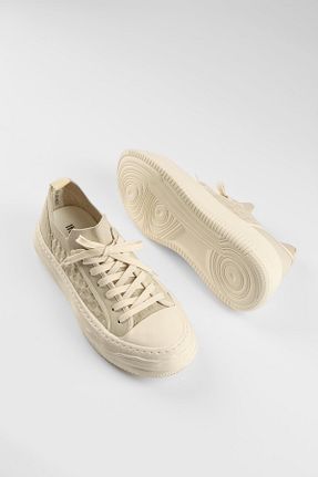 کفش اسنیکر بژ مردانه چرم اصل ByItallanoshoes - کد 923266493