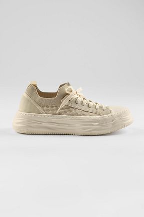 کفش اسنیکر بژ مردانه چرم اصل ByItallanoshoes - کد 923266493