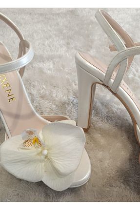 کفش پاشنه بلند کلاسیک سفید زنانه چرم مصنوعی RUXENE - کد 923101691