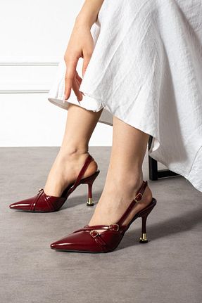 کفش پاشنه بلند کلاسیک زرشکی زنانه چرم لاکی ShoeTek - کد 923273109