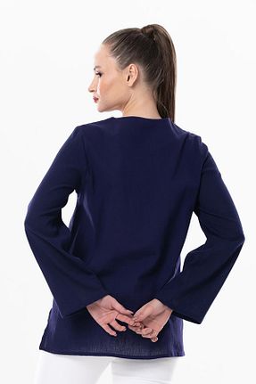 بلوز بنفش زنانه ساده Eliş Şile Bezi - کد 807255591