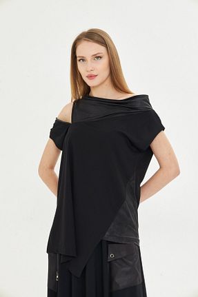 بلوز مشکی زنانه رگولار LAMANTE - کد 923100358