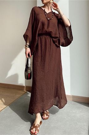ست بالاتنه و پائین تنه قهوه ای زنانه بافتنی Suzi - کد 923239763