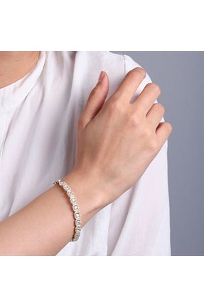 النگو زرد زنانه 14 عیار Diamond Line-Gülaylar - کد 904113315