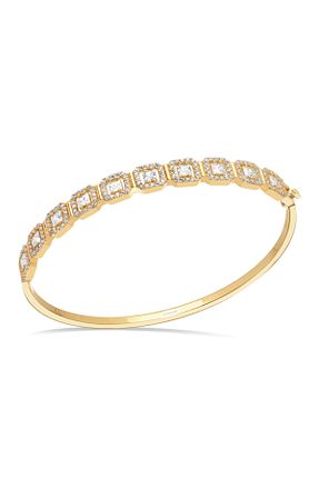 النگو زرد زنانه 14 عیار Diamond Line-Gülaylar - کد 904113315