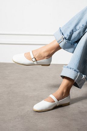 بابت سفید زنانه چرم لاکی HKM shoes - کد 920874477