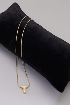 گردنبند استیل ( فولاد ) زرد زنانه استیل (فولاد) HFKY - کد 903909366
