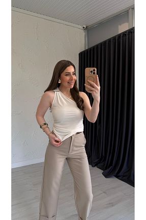بلوز بژ زنانه رگولار elif teke - کد 923263834