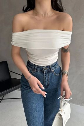 بلوز سفید زنانه ساده Maude - کد 922989566