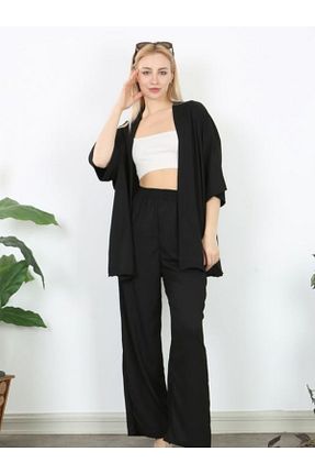 ست بالاتنه و پائین تنه مشکی زنانه بافتنی Te&Te - کد 923268147