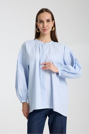 پیراهن آبی زنانه اورسایز edda - کد 923150624