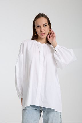 پیراهن سفید زنانه اورسایز edda - کد 923150601