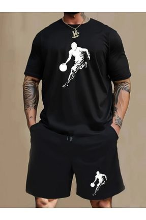 ست بالاتنه و پائین تنه مشکی مردانه بافتنی LAND MODA - کد 924058138