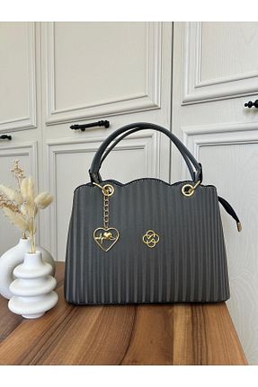 کیف دوشی طوسی زنانه چرم مصنوعی TAKYAKA - کد 923258876