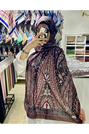 دستمال گردن زرشکی زنانه پنبه ای The Message - کد 923171202