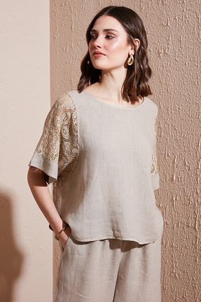 بلوز طوسی زنانه ساده Via Dante - کد 923216168