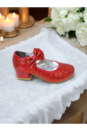 کفش پاشنه بلند کلاسیک قرمز بچه گانه پاشنه ضخیم PATİK BEBE - کد 923149750