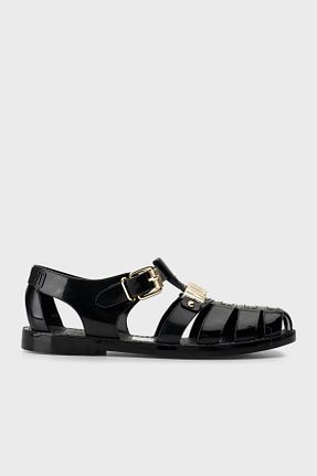 صندل مشکی زنانه پاشنه تخت Moschino - کد 923251144