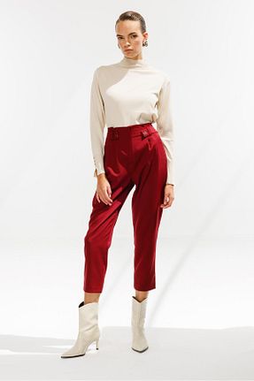 شلوار زرشکی زنانه بافتنی accort - کد 923251363