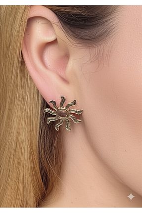 گوشواره استیل (فولاد) زرد زنانه استیل (فولاد) Miyoste - کد 921654008
