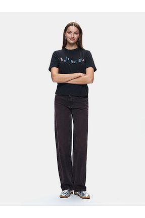 تیشرت مشکی زنانه رگولار Ltb - کد 923266742