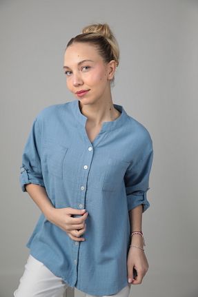 پیراهن آبی زنانه رگولار Cottoncool - کد 923225639