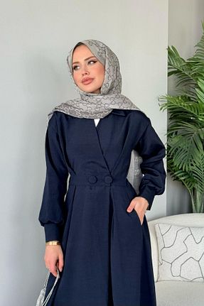 لباس حجاب سرمه ای رگولار HAZA MODA - کد 923243037