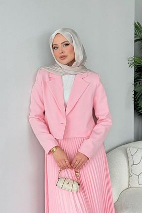 ست بالاتنه و پائین تنه حجاب صورتی رگولار Şulemoda Giyim - کد 923184494